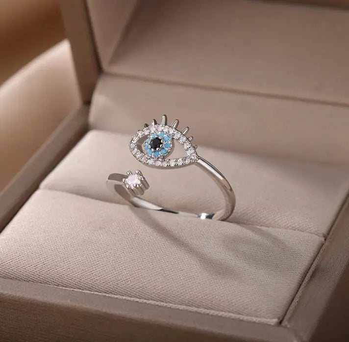 Turkish Blue Evil Eye Rings